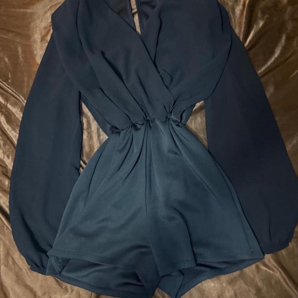 Black long sleeve romper